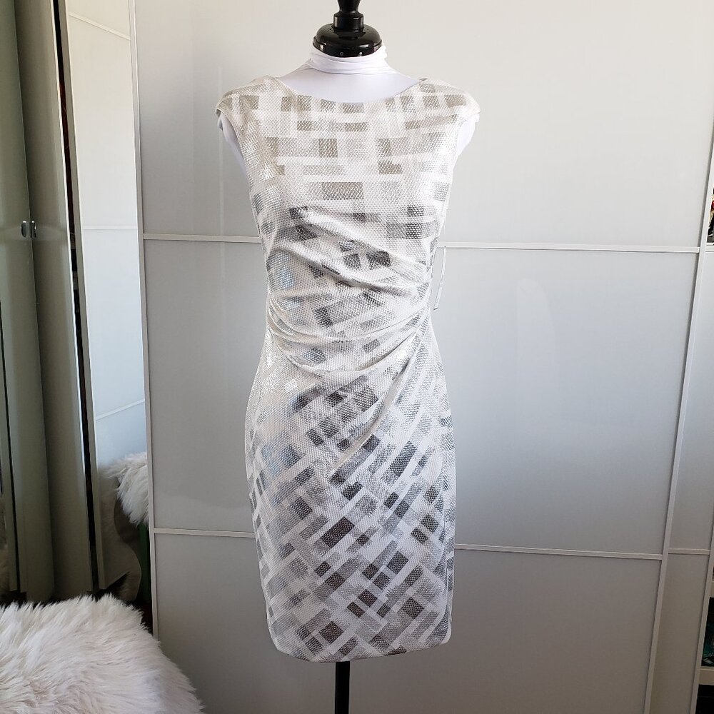 White and Metallic Jessica Howard Dress